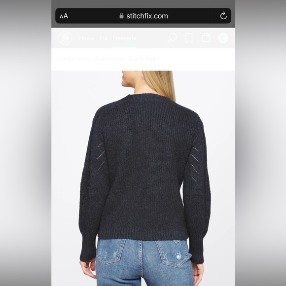 Navy blue V-neck cardigan - Picture 8 of 8